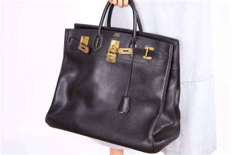 hermes hac haut a courroies black birkin 45cm bag|Hermes hac Birkin Bag.